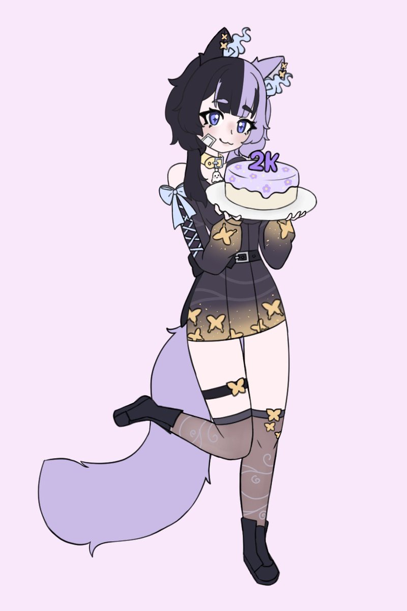 kuromoshe's tweet photo. Thank you so much for over 2k besties on the twitch app💜 I never once thought I would have people watch an enjoy my content, I am so glad I kept pushing through no matter how difficult it got💜

🎨: @_rayumii 

#kuroart #Vtuber #ENVtuber #twitchstreamer https://t.co/9vnmkO41gY