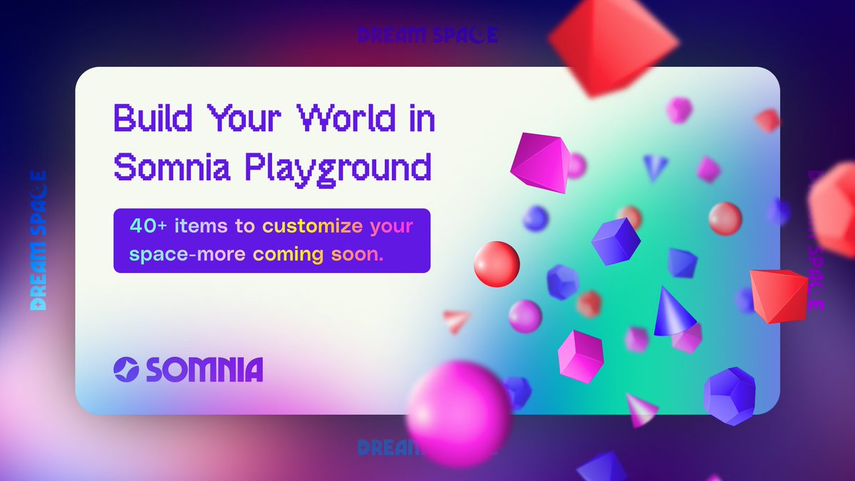 Somnia_Network's tweet photo. Customize your Somnia Playground with over 40 placeable items, and more on the way! 

https://t.co/P1ABsdLKsD

Choose from preloaded options or bring your own creations to life. Start building your world today! 🛠️ 

#SomniaPlayground #CreateYourSpace https://t.co/bWQLLlJULV
