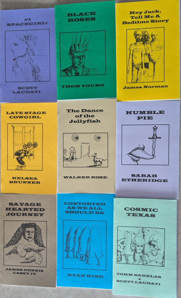 RyanGibbsWriter's tweet photo. Catching up on my #SealeyChallenge reading with this colorful chapbook set from #BoneMachine 🦴🦾
Shout out to @ScottLaudati for curating these poetic insights into #Americana 🇺🇸💖 https://t.co/pa9LUghLFY