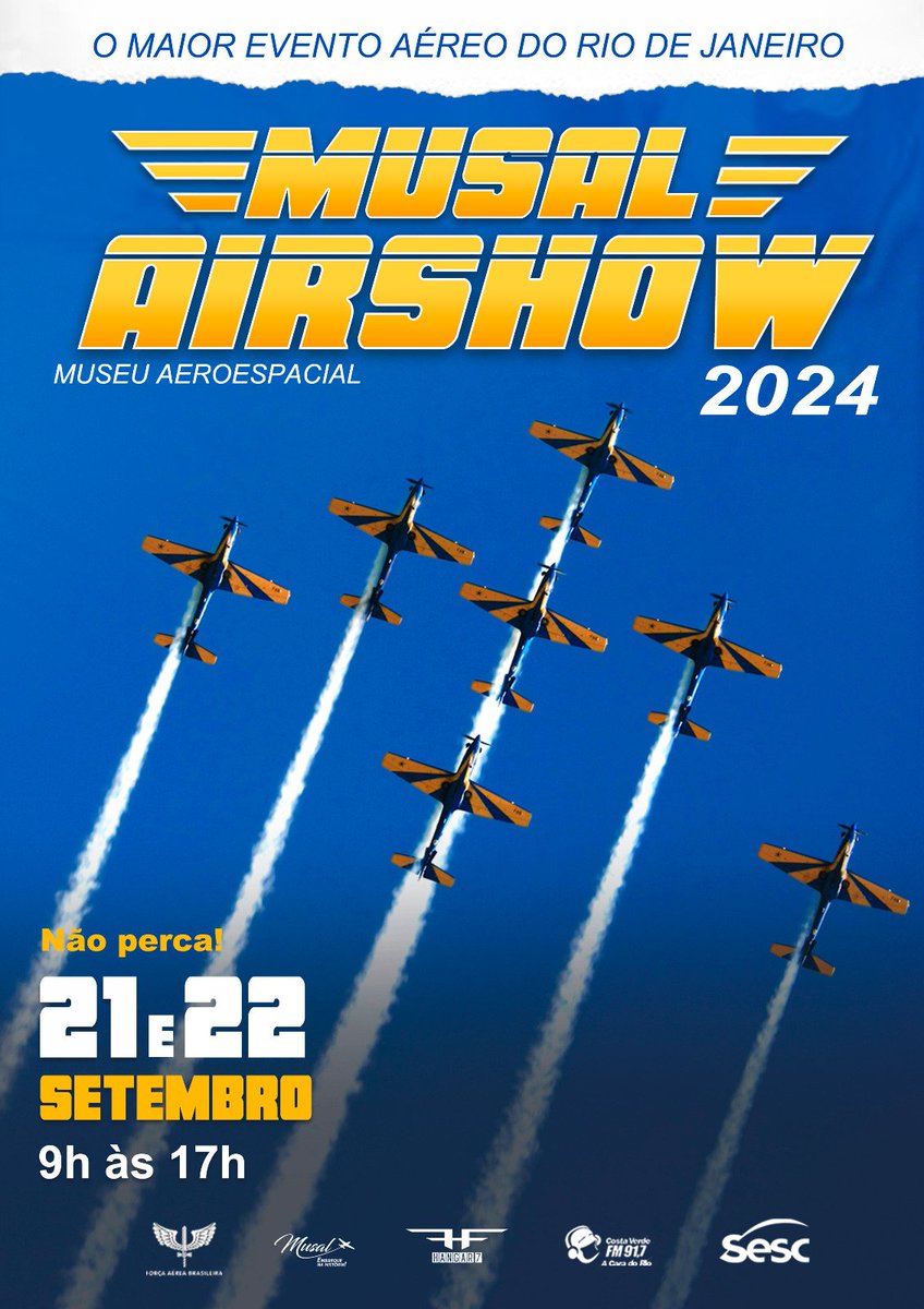 musal_oficial's tweet photo. Prepare-se para algo extraordinário! O céu do Museu Aeroespacial será palco de uma experiência única.
FALTAM 31 DIAS. 📅
MUSAL AIRSHOW 2024. 🌟
O MAIOR EVENTO AÉREO DO RIO DE JANEIRO.🛩️
Informações:
https://t.co/aHx33lfs9K
#culture #event #fab #forcaaerea #brasil #passeio https://t.co/QoWk6knMwD