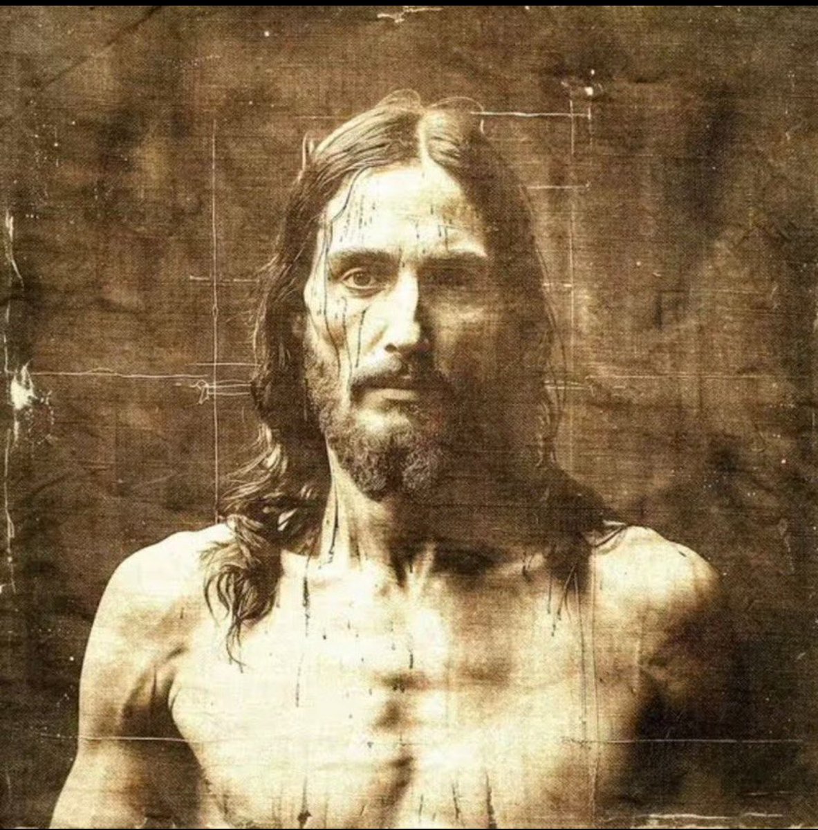 ReasonTheology's tweet image. This is the “Face of Jesus” generated by AI using the Shroud of Turin.
