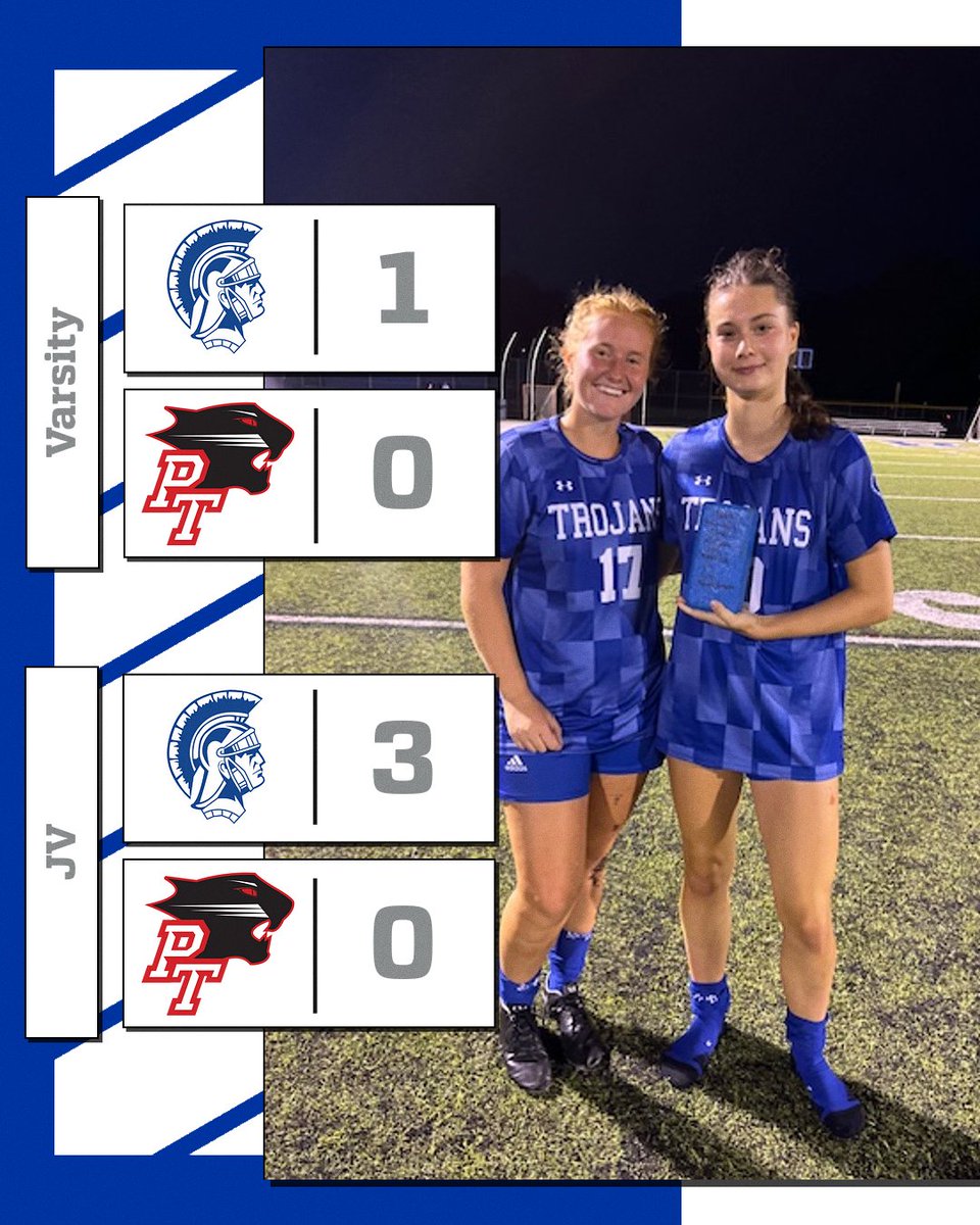 Lady Trojans with a program sweep tonight at their home opener!

Varsity Goal by Lauren, Assist by Olivia 

JV Goals by Addie S, Addie J, Samantha- Assists by Grace and Georgia! 

Brick Winners- Eileen and Lauren!