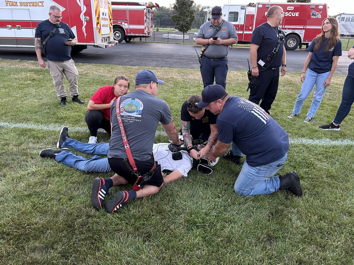 I spent Monday evening with WinBurSew Fire Department preparing for the new sports season. We practiced removing football equipment, and reviewed all of the fields and access points in case of emergency! #EAP #preparationiskey #athletesafety