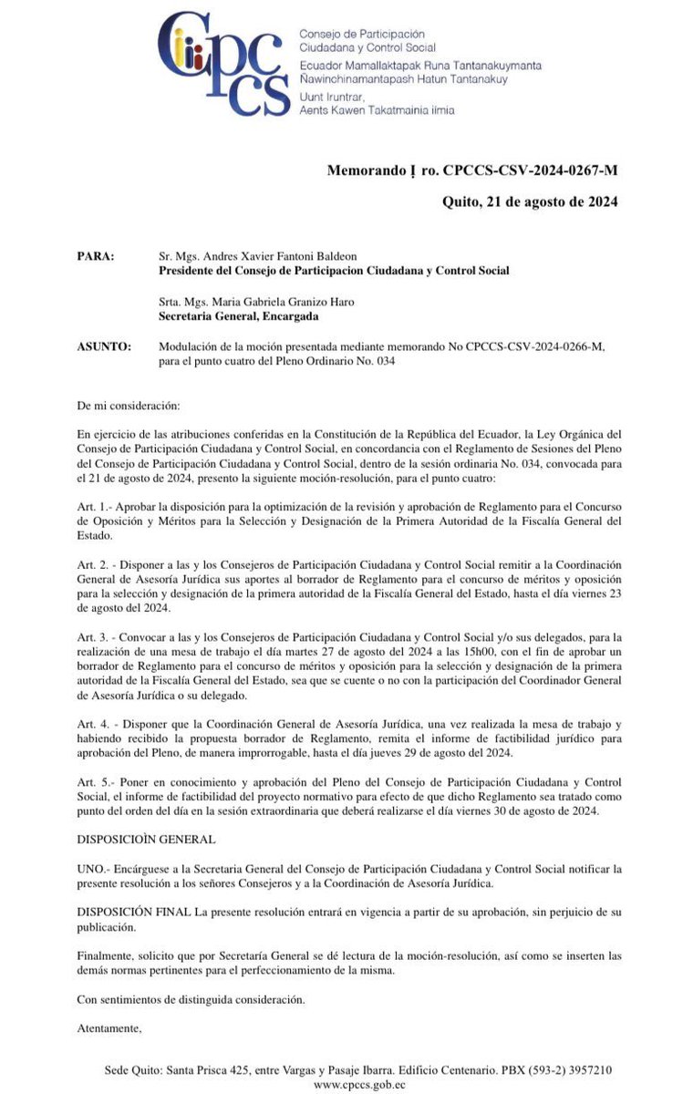 Ojo con la intención del <a href="/CpccsEc/">Participa Ecuador</a> de aprobar de urgencia el Reglamento para  elegir nuevo titular de la <a href="/FiscaliaEcuador/">Fiscalía Ecuador</a> impulsada por la #LigaAzul del Correismo, actuando ilegítimamente con claros intereses partidistas.
Quieren Fiscal propio para la impunidad de sus compinches!