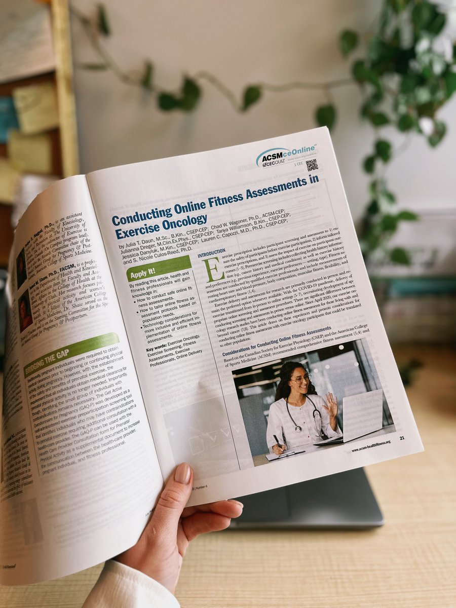 Julia Daun (@julia_daun) on Twitter photo Was my day made when <a href="/HFJonline/">ACSM's Health & Fitness Journal</a> sent me a copy of our recent paper in print? Yes. Did I have a photo shoot with the journal in my office? Also yes.
Learn more about conducting online fitness assessments in #ExerciseOncology here: brnw.ch/21wLqLe
#PhDLife Was my day made when <a href="/HFJonline/">ACSM's Health & Fitness Journal</a> sent me a copy of our recent paper in print? Yes. Did I have a photo shoot with the journal in my office? Also yes.
Learn more about conducting online fitness assessments in #ExerciseOncology here: brnw.ch/21wLqLe
#PhDLife
