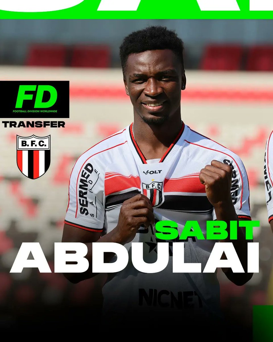 FootballDWorld's tweet photo. ¡Nuevo traspaso! 💼⚽: 

Sabit Abdulai, mediocampista defensivo ghanés de 25 años, se une a las filas del Botafogo 🇧🇷 tras su liberación del Getafe FC 🇪🇦.

Sabit llega para fortalecer el mediocampo y alcanzar los objetivos con Botafogo 

 ¡Éxito en esta nueva etapa! https://t.co/c1G24mRtZj