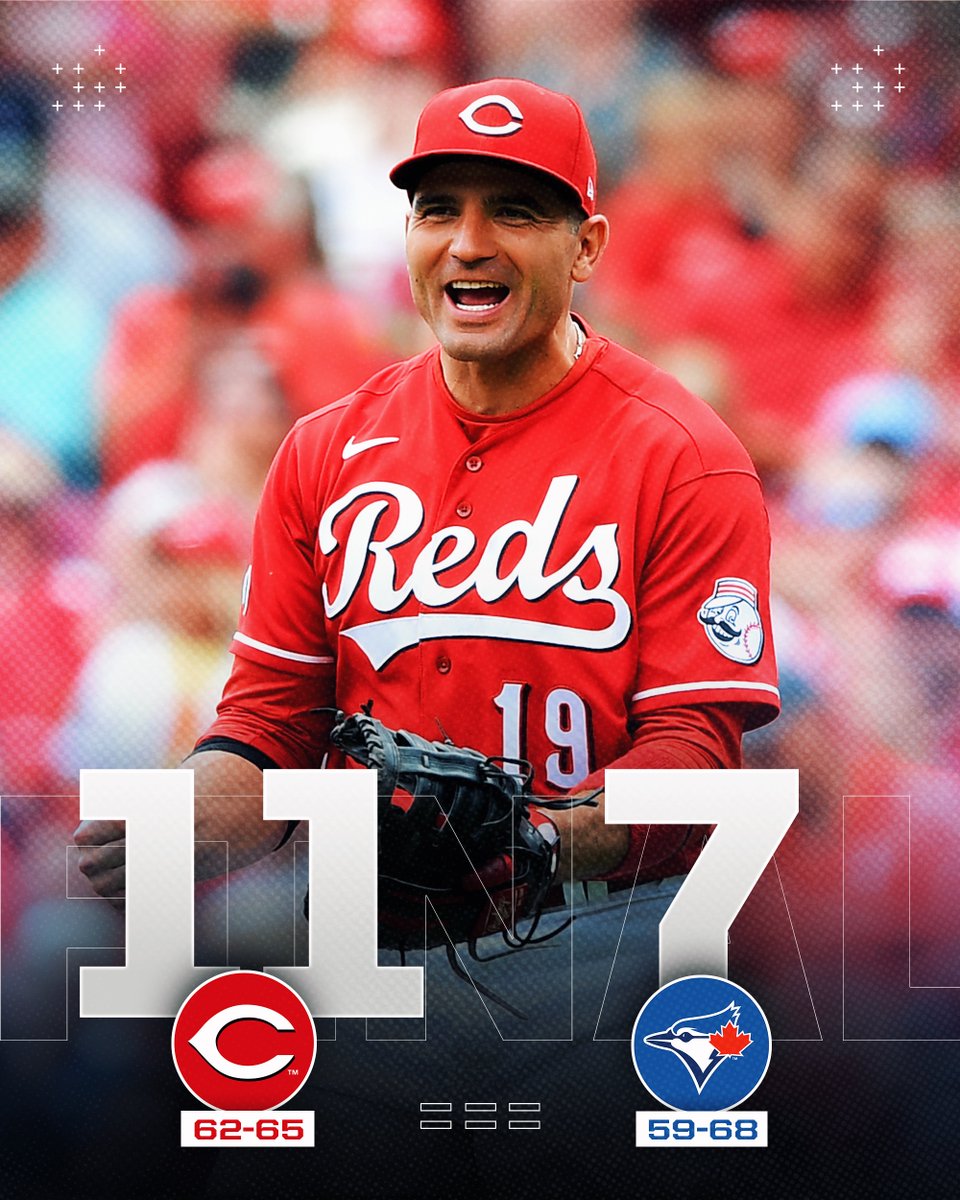 MLB's tweet image. On the day Joey Votto announces his retirement, the @Reds win in his home country of Canada!