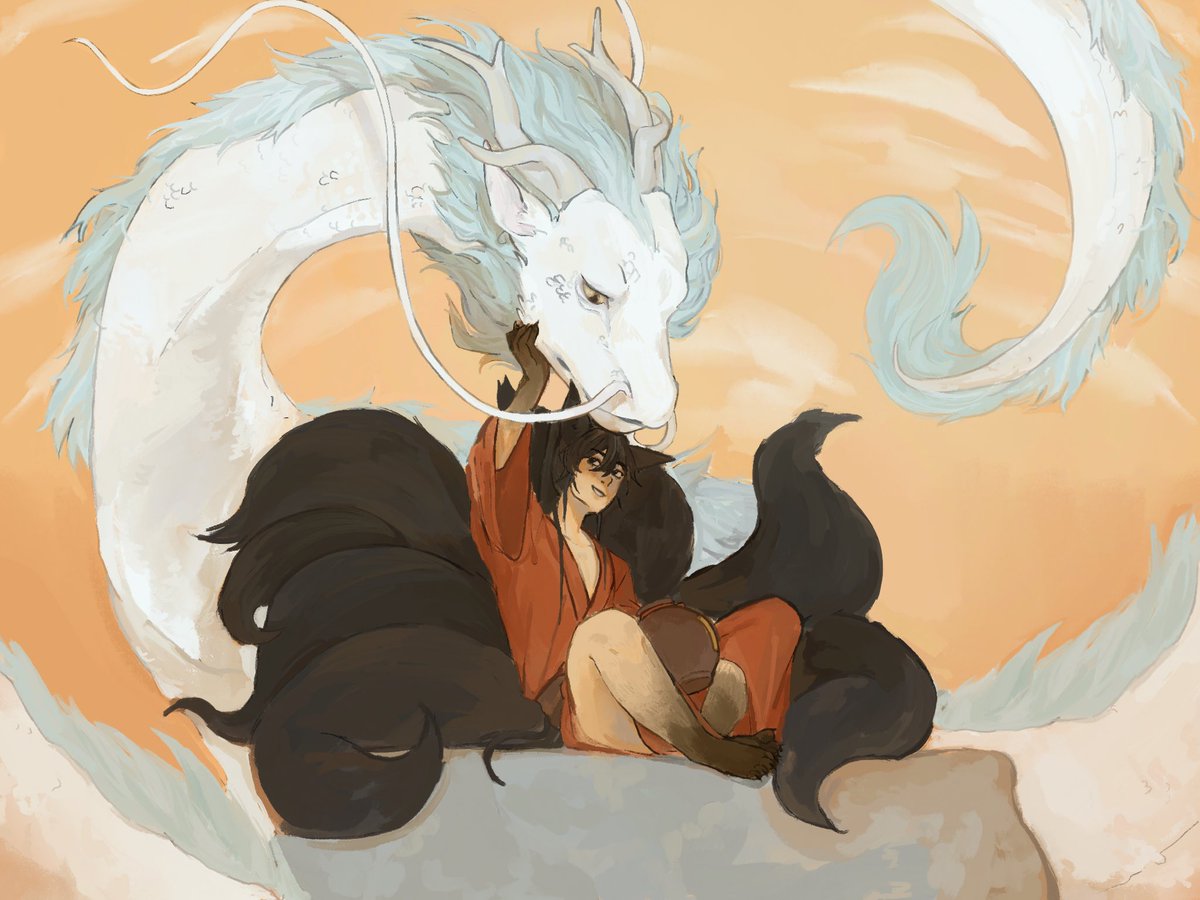 orxcalot's tweet photo. 🦊🐲  #MDZS #WangXian https://t.co/cW3e42EFts