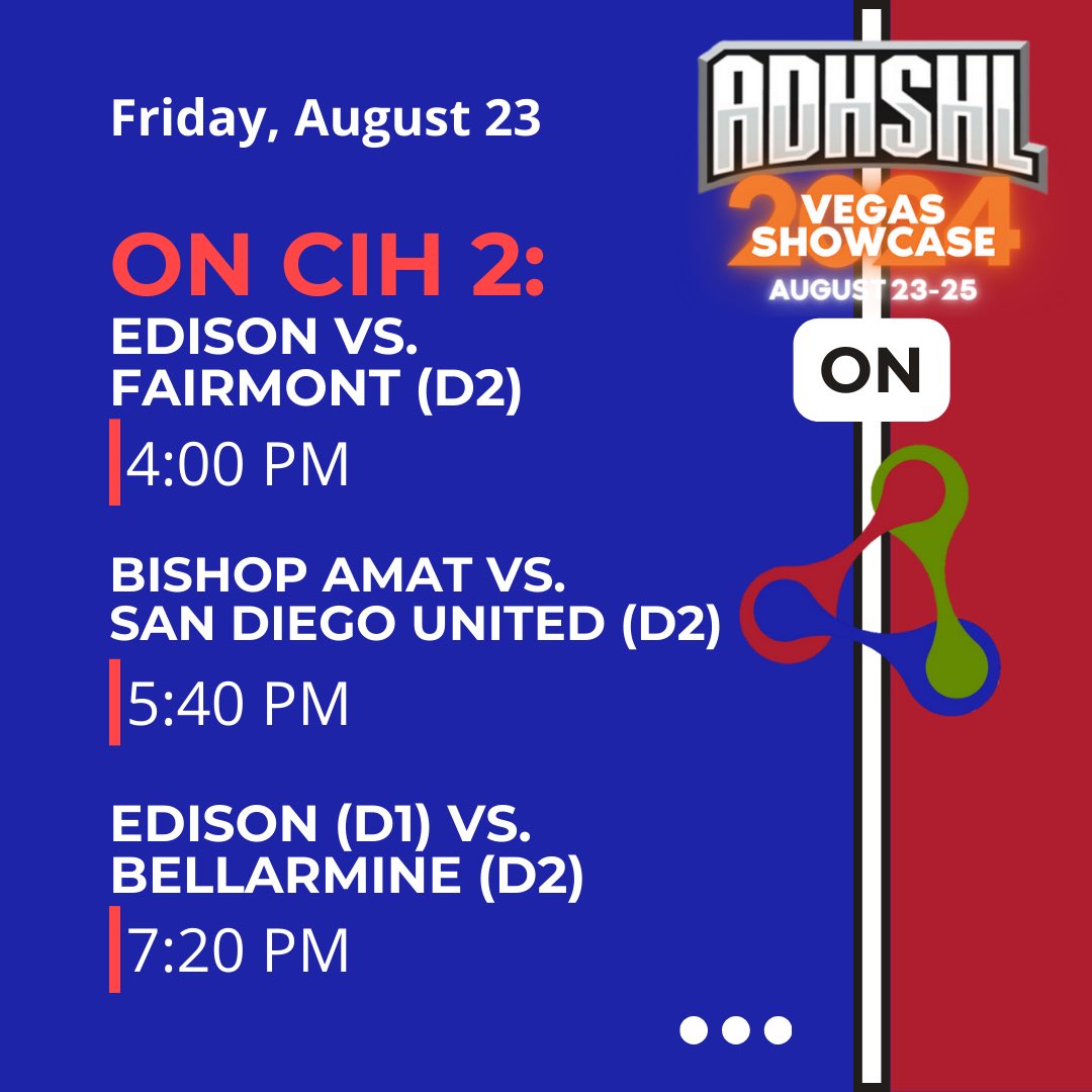 CIHMedia's tweet photo. Time to go to work. The @adhshl Vegas Showcase begins Friday at 3:40pm on #CIHMedia. Tune in for a special edition of #TheReportCard on CIH 1 at 1:30pm tomorrow!

#adhshl 

https://t.co/QBIOhX4kat
https://t.co/P3qjXADym6

(1/3) https://t.co/wBcd0J8L7m