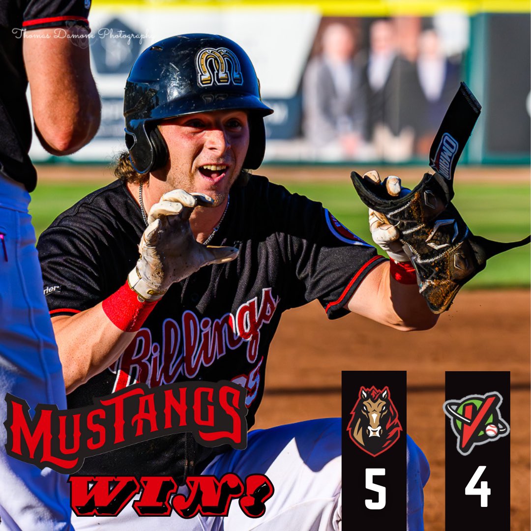 A late inning comeback makes it 4️⃣ #stangswin in a row!🤠 

We’re back again tomorrow night! Get your tickets and see the Stangs go for 🖐️ in a row!🤠
🎟️: billingsmustangs.com