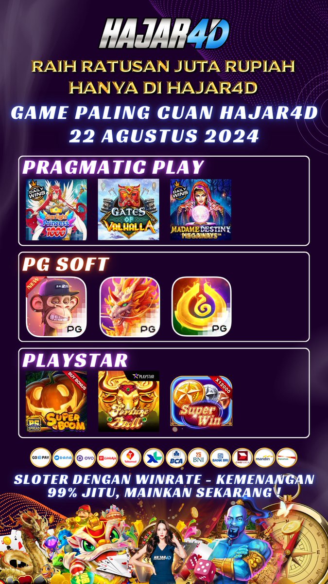hajar4d's tweet photo. Rekomendasi Slot Tergacor Hari Ini MUDAH JACKPOT HAJAR4D 😍
Buruan mainkan sekarang dan dapatkan MAXWIN MU !
🌻 https://t.co/wgViGlrTKr
#hajar4d #earthquake https://t.co/XCHEH4zgnu