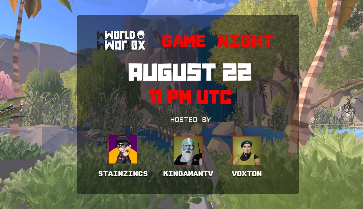 World War 0x — Solana's $WW3 FPS (@worldwar0x) on Twitter photo Game Night Incoming 🚨
Join us tomorrow at 11 PM UTC for a $WW3 & $BDUCK prize game night with <a href="/Stainzincs/">stain</a> <a href="/KingAmanTV/">KingAmanTV</a> <a href="/VoxtonLive/">Voxton</a>
🗓️ August 22 @ 11 PM UTC
🏆 $BDUCK <a href="/bducksol/">Boomer Duck $BDUCK</a>
📺 twitch.tv/stainzincs
📺 twitch.tv/kingamantv
📺 twitch.tv/voxton Game Night Incoming 🚨
Join us tomorrow at 11 PM UTC for a $WW3 & $BDUCK prize game night with <a href="/Stainzincs/">stain</a> <a href="/KingAmanTV/">KingAmanTV</a> <a href="/VoxtonLive/">Voxton</a>
🗓️ August 22 @ 11 PM UTC
🏆 $BDUCK <a href="/bducksol/">Boomer Duck $BDUCK</a>
📺 twitch.tv/stainzincs
📺 twitch.tv/kingamantv
📺 twitch.tv/voxton