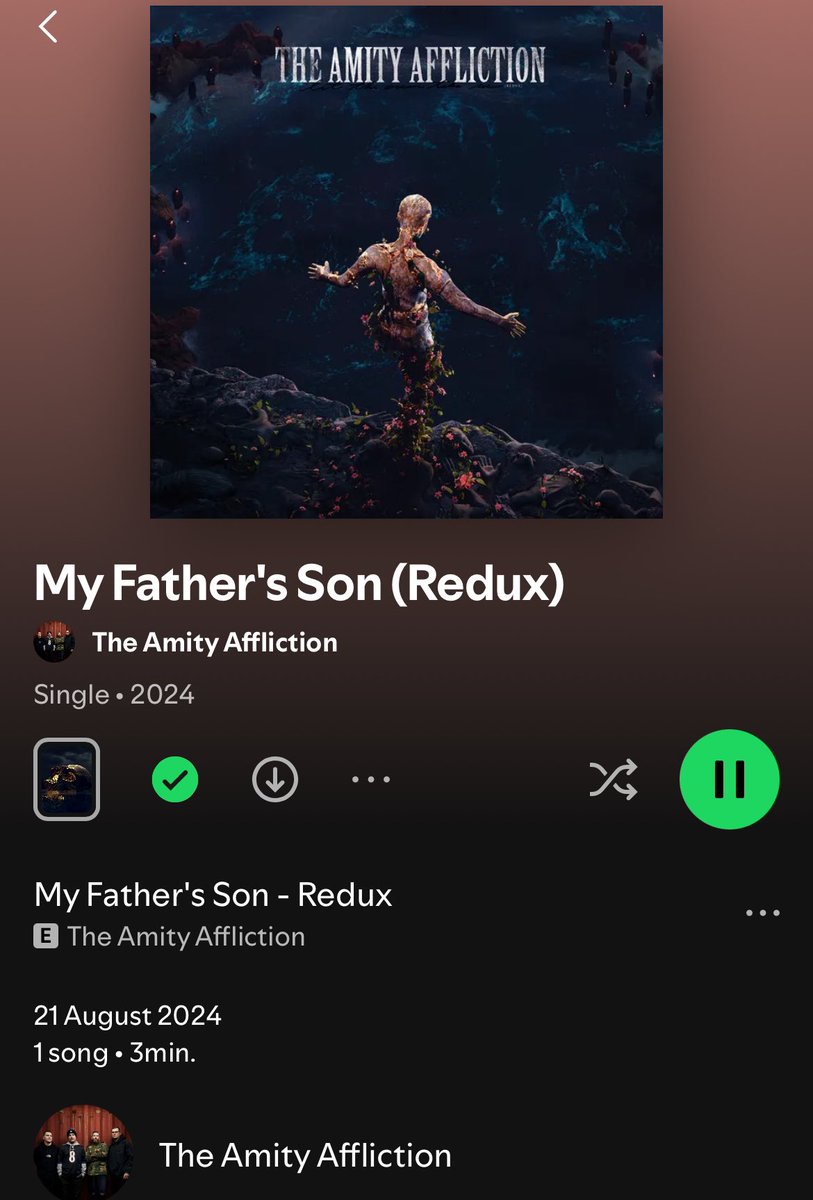 Blegh_Bitch's tweet photo. @amityaffliction My Father’s Son (Redux) is out NOW on Spotify ‼️🔥 https://t.co/5M9c1OwH9O