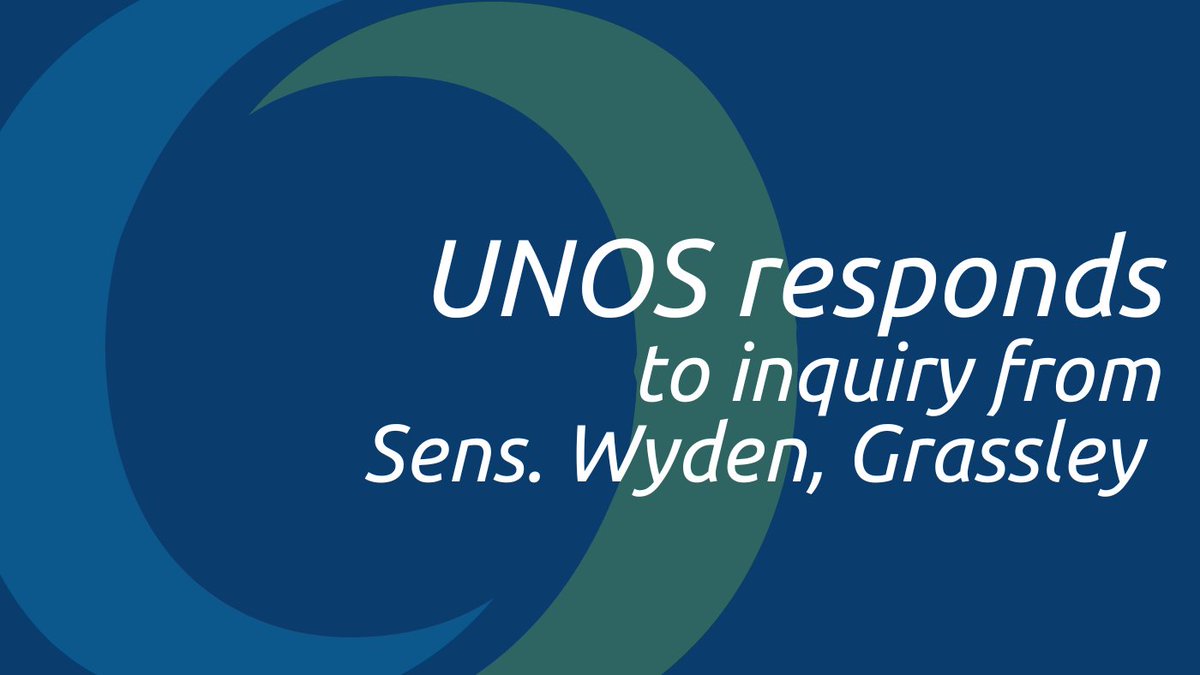 InmateOrgans's tweet photo. UNOS responds to inquiry by Sens. Wyden, Grassley about new Chief Technology Officer https://t.co/xj0Gq0HdWN https://t.co/zwUxVxM2sA