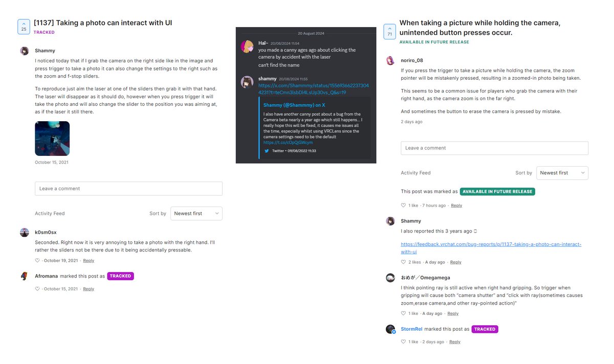vr_hai's tweet photo. "If you don't report bugs in the open beta, it will never be fixed"
->
"If you have reported a bug in the open beta, and a VRChat dev tracked it, but it was never fixed after 3 years, report the same bug again as a new post and it might get fixed this time" https://t.co/OSCLZjGaez