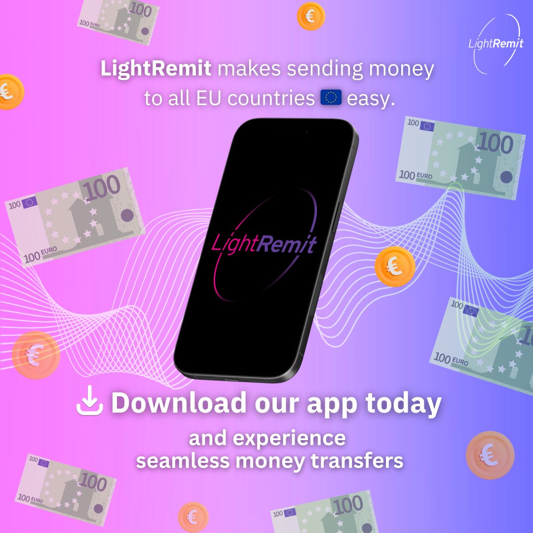 📲 Download Light Remit now and send money to all EU countries with ease! Experience fast, secure, and seamless transfers across Europe. 💶✨

 🔗Official Website: lightremit.net

#LightRemit #GlobalTransfers #eusending #InternationalMoneyTransfers  #โอนเงินไปต่างประเทศ