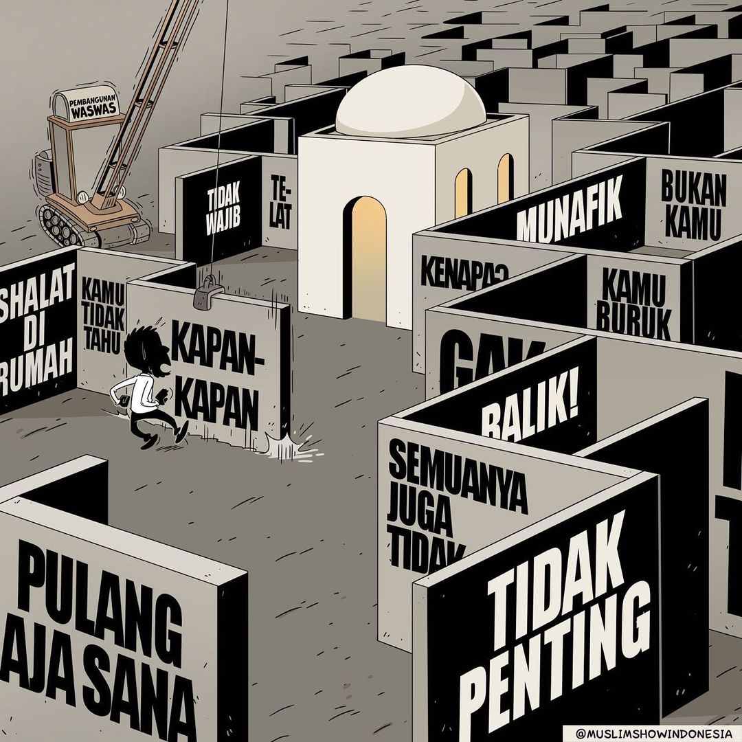 nas1046's tweet image. HATI - HATI WASWAS SYAITAN 
#komik
#muslim
#waswas