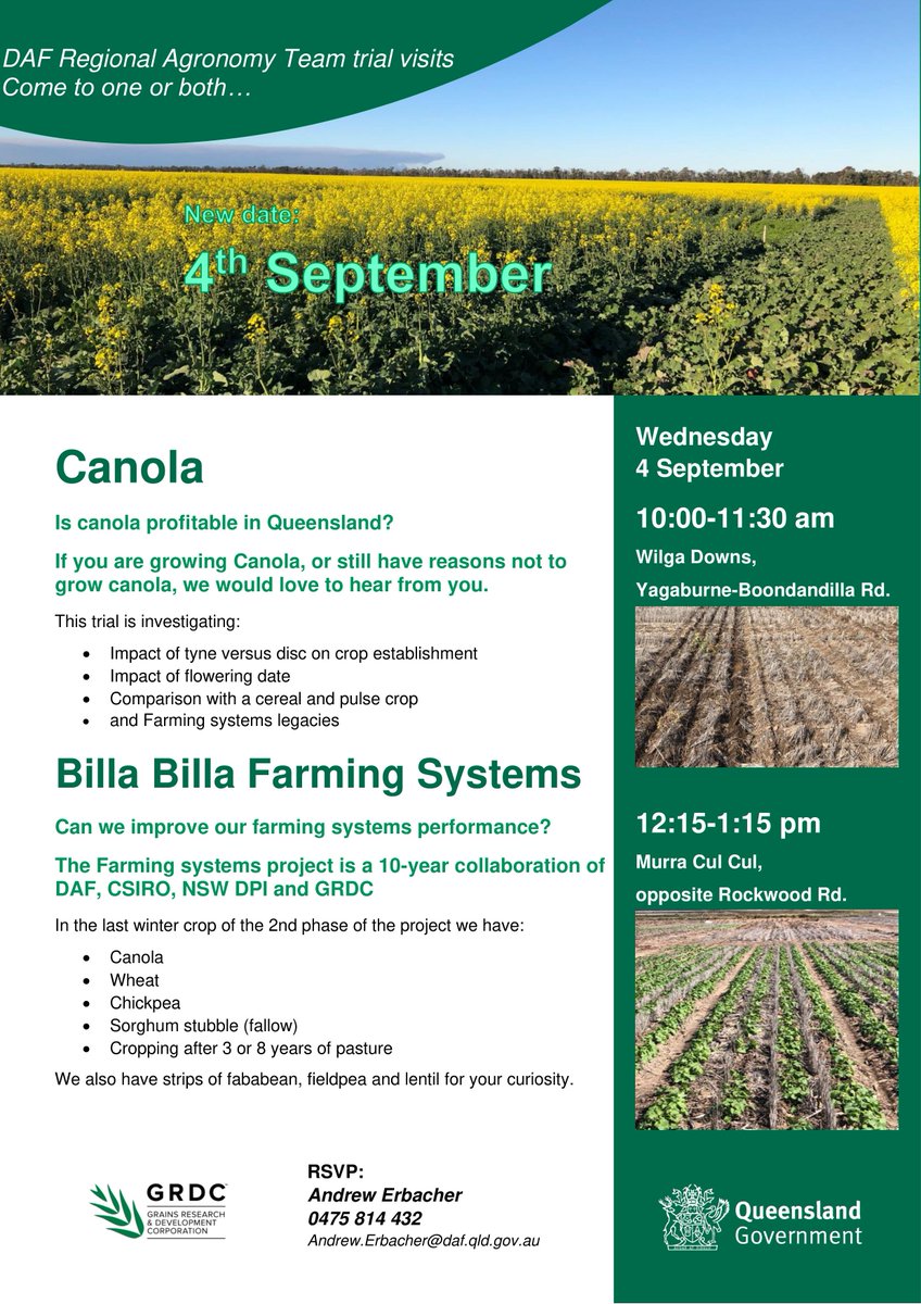 If you would like to see canola North of Gundy, or need your Farming Systems fix, we have a field walk for you.