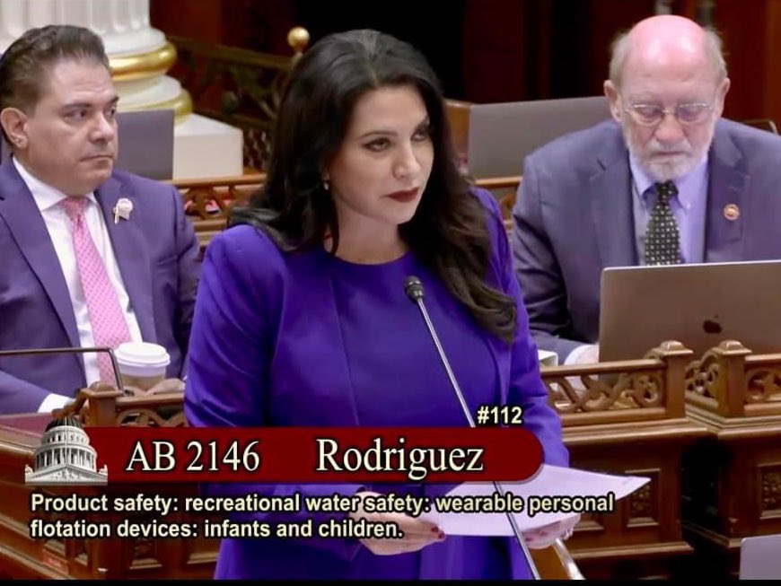 In California, drowning is a leading cause of injury-related deaths among children under five. Today, I presented #AB2146 on behalf of <a href="/AsmRodriguez53/">Freddie Rodriguez</a> to ban the sale of infant flotation devices not approved by the U.S. Coast Guard. #asmrodriguez53 #caleg
