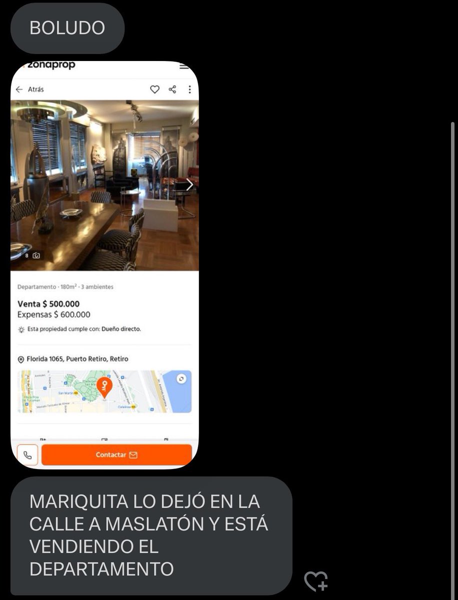 ElTrumpista's tweet photo. BOLUDO APARECIÓ EL DEPARTAMENTO DE MASLATON EN EL KAVANAGH A LA VENTA EN ZONAPROP

SEGUN COMENTAN SE DIVORCIÓ DE MARIQUITA, Y TUVIERON QUE PONERLO EN VENTA POR TODA LA GUITA QUE PERDIÓ MASLATON ÚLTIMAMENTE, QUE SE DECLARÓ EN QUIEBRA. 💀⚰️💀⚰️💀 https://t.co/WRzwWyo2xC