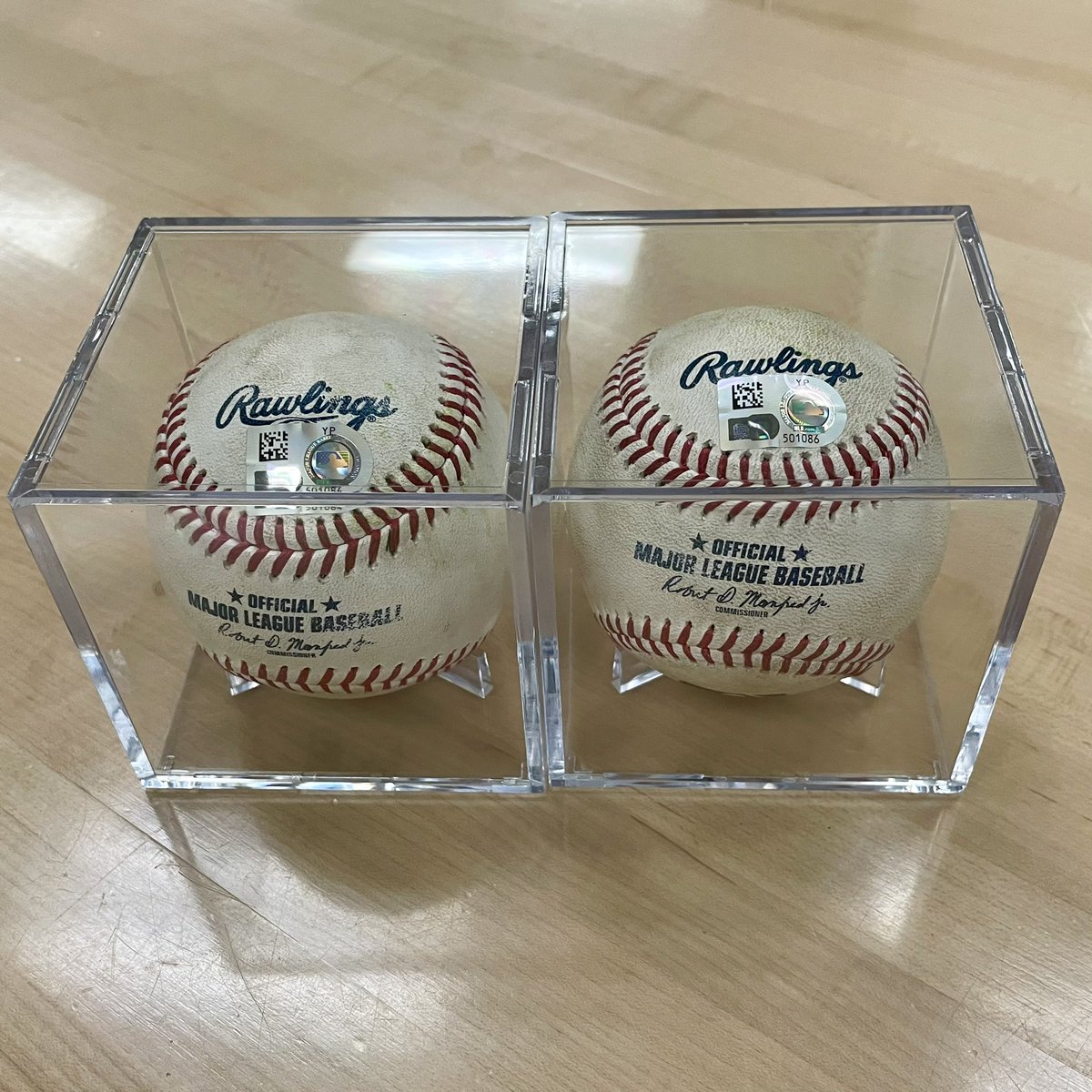OAKauthentics's tweet photo. The 1st career MLB pitch & strikeout from JT Ginn #trophycase
#Athletics https://t.co/wgNzeYGiqh