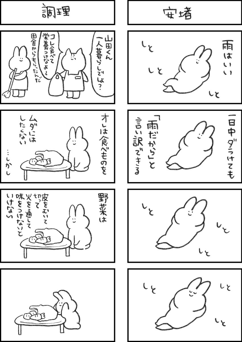 「ダラける言い訳」  全てがめんどくさいウサギ4 #めんウサ
