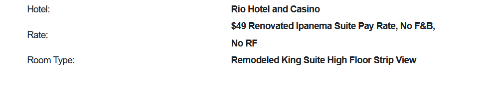 TravelDink's tweet photo. @Pennys4Vegas @RioVegas Sweet. My first time at the Rio and looking forward to exploring the hotel/casino. (I too was at an MGM property) 🤣 https://t.co/inZgGx3LNn