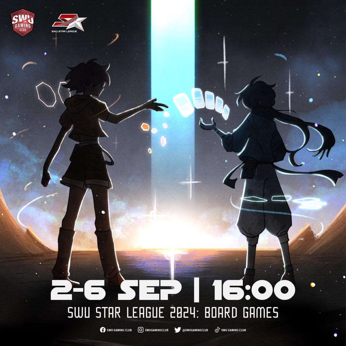 SWUGAMINGCLUB's tweet photo. กลับมาอีกครั้งกับทัวร์นาเมนต์สุดยิ่งใหญ่ SWU STAR LEAGUE 2024 💫
🔊ครั��งนี้เราขอเปิดด้วยการแข่งขัน Board Game Star League 💥

✨จะมีเกมที่สุดท้าทายอะไรบ้าง รอติด��ามได้ที่ @swugamingclub เร็ว ๆนี้✨ https://t.co/0PLIPBNjXn
