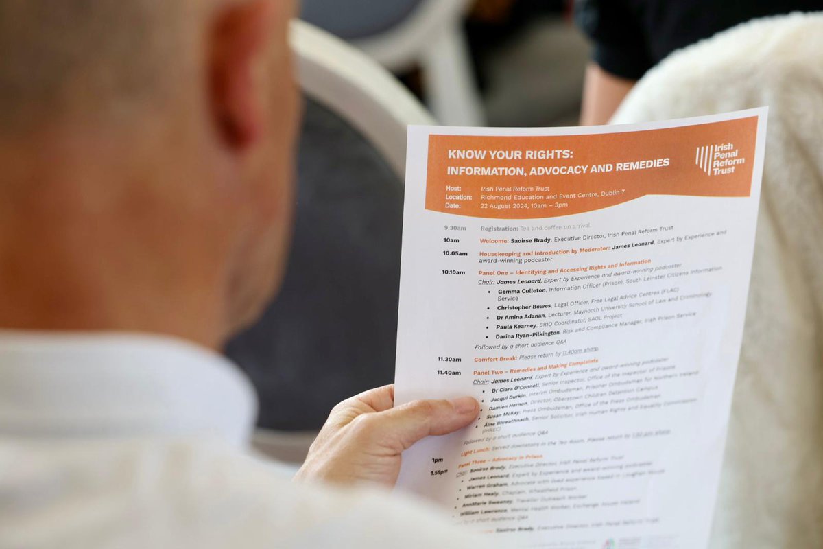 The first panel at our Know Your Rights event on identifying and accessing rights and information has kicked off! 

<a href="/JamesLeonard85/">James Leonard</a>
is chairing the panel with speakers from <a href="/citizensinfo/">citizensinfo</a>, <a href="/flacireland/">FLAC</a>, <a href="/MaynoothLaw/">MU School of Law & Criminology</a>, <a href="/SAOLprojectIRL/">SAOL Project</a> and <a href="/IrishPrisons/">Irish Prison Service</a>. 

#KYR2024 #IHRECfunded