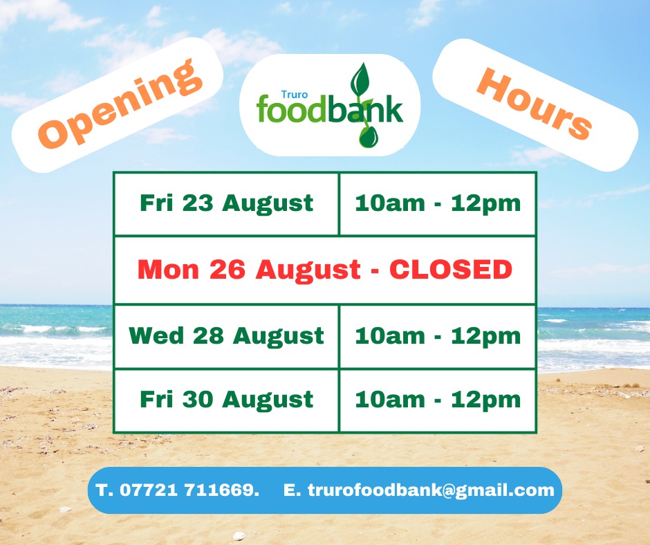 🚨 Please remember that we are closed Bank Holiday Monday so do get in touch if running low on food. Open tomorrow as usual 10-12 #communitymatters #helpeachother