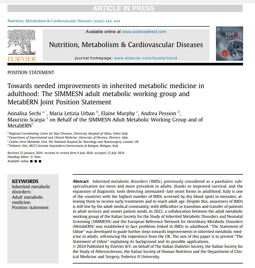 The #SIMMESN adult metabolic working group &amp; <a href="/Metab_ERN/">MetabERN</a> Joint Position Statement.
🚩Adult metabolic patients are increasing➡️new challenges for #healthsystems
🚩Knowledge of adult metabolic medicine should quickly increase &amp; improve in the next years
sciencedirect.com/science/articl…