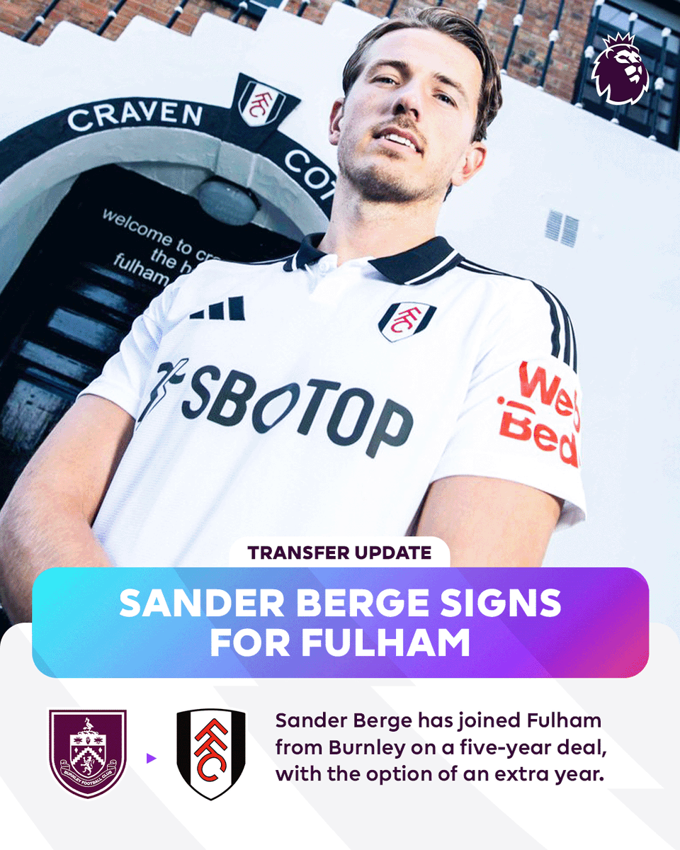 premierleague's tweet photo. Sander Berge is back in the Premier League 💪

Looking forward to seeing him action, @FulhamFC fans? ⚪️ https://t.co/kVZPLAwAda