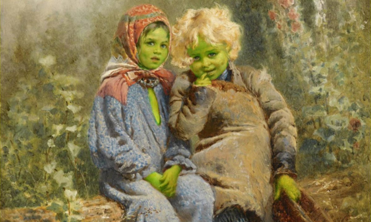TimelessHist0ry's tweet photo. The Green Children of Woolpit: Visitors from a Parallel World?

In the 12th century, in the small village of Woolpit in Suffolk, England, a strange event occurred that has puzzled historians for centuries. During the reign of King Stephen, two children—a brother and sister—were discovered near the village, seemingly lost and bewildered. What made them particularly unusual was their green-tinted skin and the fact that they spoke an unknown language.

The children were taken in by the villagers and eventually began to eat normal food after initially refusing everything offered. Over time, they lost their green hue, and as they learned to speak English, they shared their story. The children claimed to come from a place called "St. Martin's Land," a subterranean world where everything was bathed in a dim light, and the sun never shone as brightly as it did on the surface.

The boy, unfortunately, died soon after they were found, but the girl survived and grew up, eventually assimilating into English society. However, the mystery of their origins remained unsolved. Some speculate that the children might have been suffering from a form of anemia known as chlorosis, which can give the skin a greenish tint. Others suggest that their story hints at a hidden world or parallel dimension, adding a fantastical element to the tale.

The Green Children of Woolpit remains one of England’s most enigmatic folktales, blending the boundaries between history, legend, and the supernatural.

The Mystery of the Green Children

The story of the Green Children of Woolpit is a captivating blend of folklore and mystery, leaving behind a tantalizing question: were these children simply lost, or did they come from a world beyond our own?

#GreenChildren #WoolpitMystery #MedievalFolklore #UnsolvedMystery #ParallelWorlds #StrangeTales