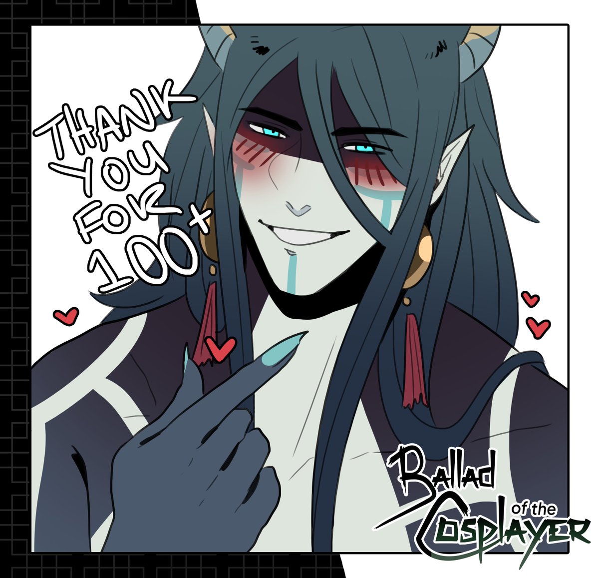 futotori's tweet photo. Thank you so much for 100+ followers! 

Here's Zaerell to show his thanks as well! I'll be posting more character reveals and content for the game shortly so stay tuned! 

#BalladoftheCosplayer | #vndev https://t.co/e1yvBNMlBr