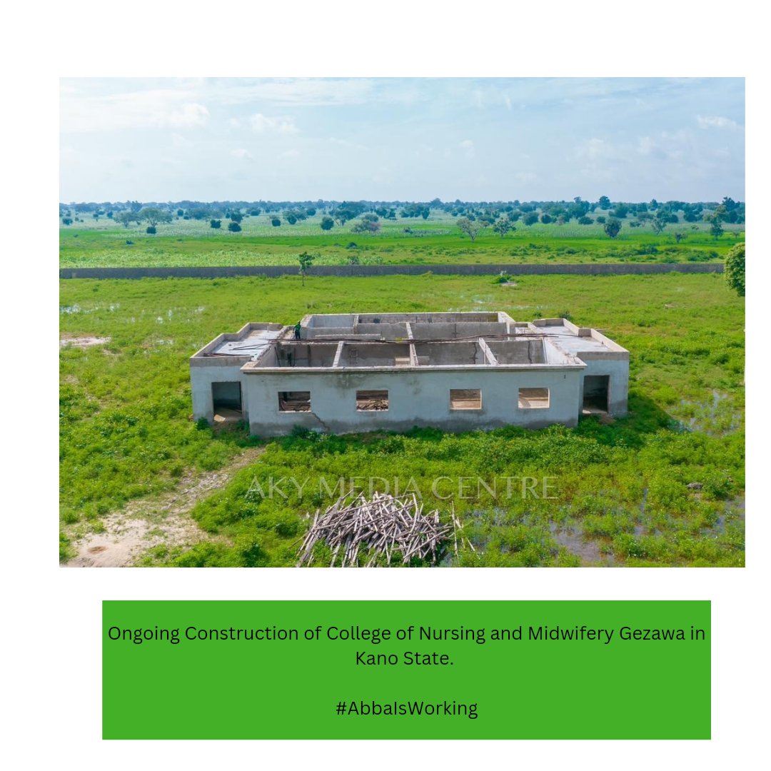 zimitco's tweet photo. Ongoing Construction of College of Nursing and Midwifery Gezawa in Kano State. 

#AbbaIsWorking
#kano #kwankwaso #akymediacenter @babarh_ @bbchausa @BelloGaladanchi https://t.co/Yv8S4iNIcd
