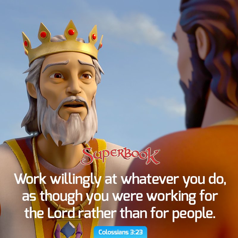 SuperbookTV's tweet photo. Remember that when you give your best in everything, you're honoring God. 🥰  

You also honor God when you share Him with others. Watch the Gospel Presentation with your friends and family ➡️ https://t.co/1d8YMuVCot #BibleTime #WorkForGod https://t.co/1FyGnbzsdM