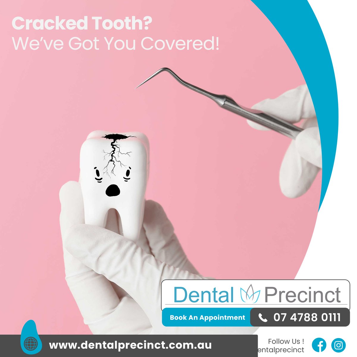 DentalPrecinct's tweet image. Accidents happen, but a cracked tooth doesn’t have to ruin your day. #DentalPrecinct specializes in repairing cracked teeth, making them as good as new. Our expert team uses top-notch materials and techniques to restore your smile quickly.

#CrackedTeeth #SmileRepair