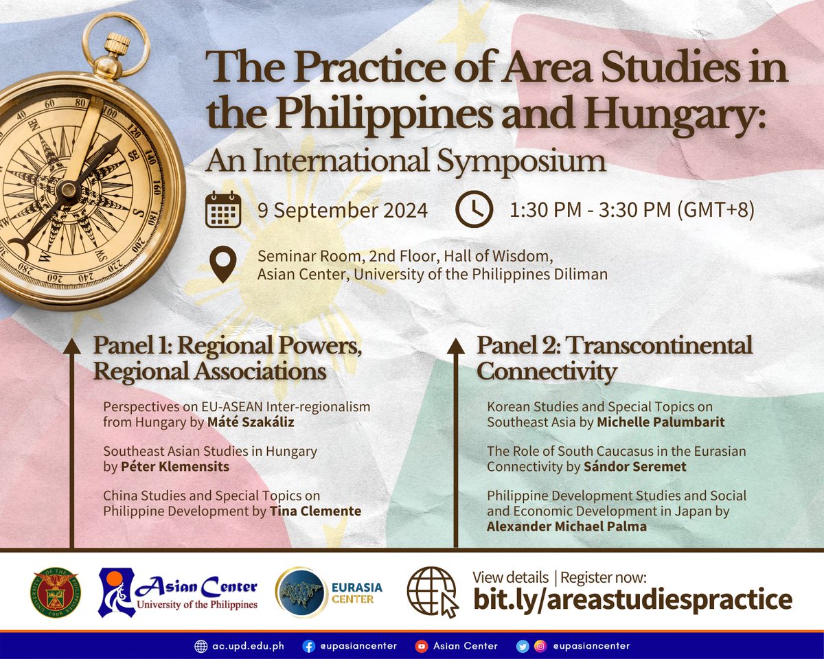 UP Asian Center (@upasiancenter) on Twitter photo Join us for the exciting International Symposium, ๐ง๐ต๐ฒ ๐ฃ๐ฟ๐ฎ๐ฐ๐๐ถ๐ฐ๐ฒ ๐ผ๐ณ ๐๐ฟ๐ฒ๐ฎ ๐ฆ๐๐๐ฑ๐ถ๐ฒ๐ ๐ถ๐ป ๐๐ต๐ฒ ๐ฃ๐ต๐ถ๐น๐ถ๐ฝ๐ฝ๐ถ๐ป๐ฒ๐ ๐ฎ๐ป๐ฑ ๐๐๐ป๐ด๐ฎ๐ฟ๐ on 9 September 2024, 1:30 PM (GMT+8), at the UP Asian Center! Sign up now: bit.ly/areastudiespraโฆ Join us for the exciting International Symposium, ๐ง๐ต๐ฒ ๐ฃ๐ฟ๐ฎ๐ฐ๐๐ถ๐ฐ๐ฒ ๐ผ๐ณ ๐๐ฟ๐ฒ๐ฎ ๐ฆ๐๐๐ฑ๐ถ๐ฒ๐ ๐ถ๐ป ๐๐ต๐ฒ ๐ฃ๐ต๐ถ๐น๐ถ๐ฝ๐ฝ๐ถ๐ป๐ฒ๐ ๐ฎ๐ป๐ฑ ๐๐๐ป๐ด๐ฎ๐ฟ๐ on 9 September 2024, 1:30 PM (GMT+8), at the UP Asian Center! Sign up now: bit.ly/areastudiespraโฆ
