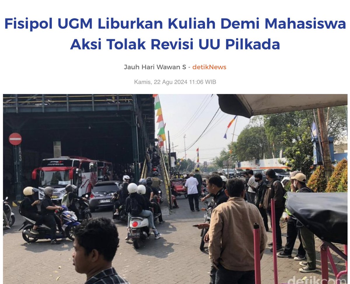 Remember how in Australia students got in trouble for speaking up and protesting against injustice and war? Meanwhile, the Faculty of Soc &amp; Pol Sci at Gadjah Mada University just cancelled classes to support students taking parts in political rallies in Indonesia today 🔥🔥🔥