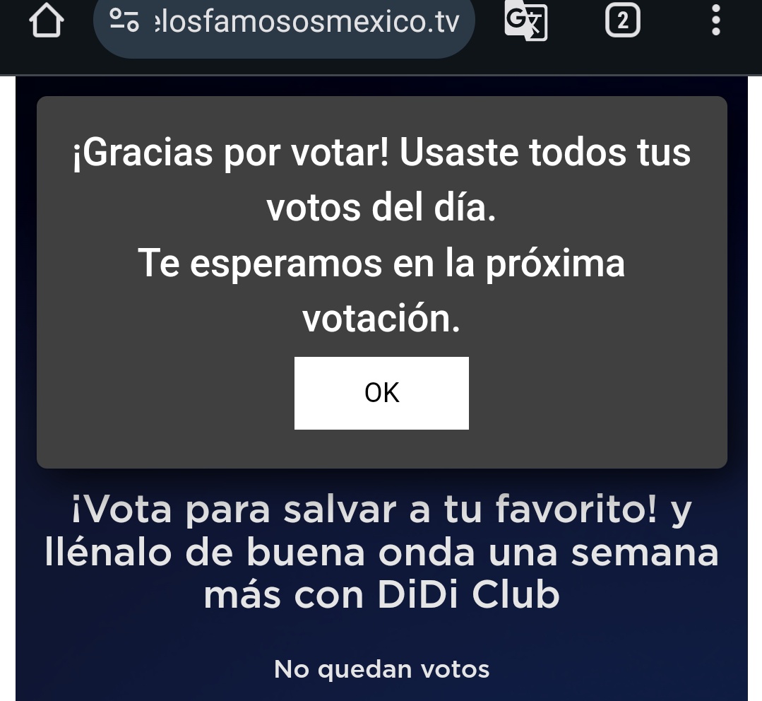 RubiValo's tweet photo. WTF? Encima de qué solo me dan 8 votos en lugar de 10, ahora ni siquiera me dejan votar, qué pedo con esto? desde la semana pasada no me dejan votar @VIX @LaCasaFamososMx @TelevisaDigital https://t.co/Z5DqLCWm7U