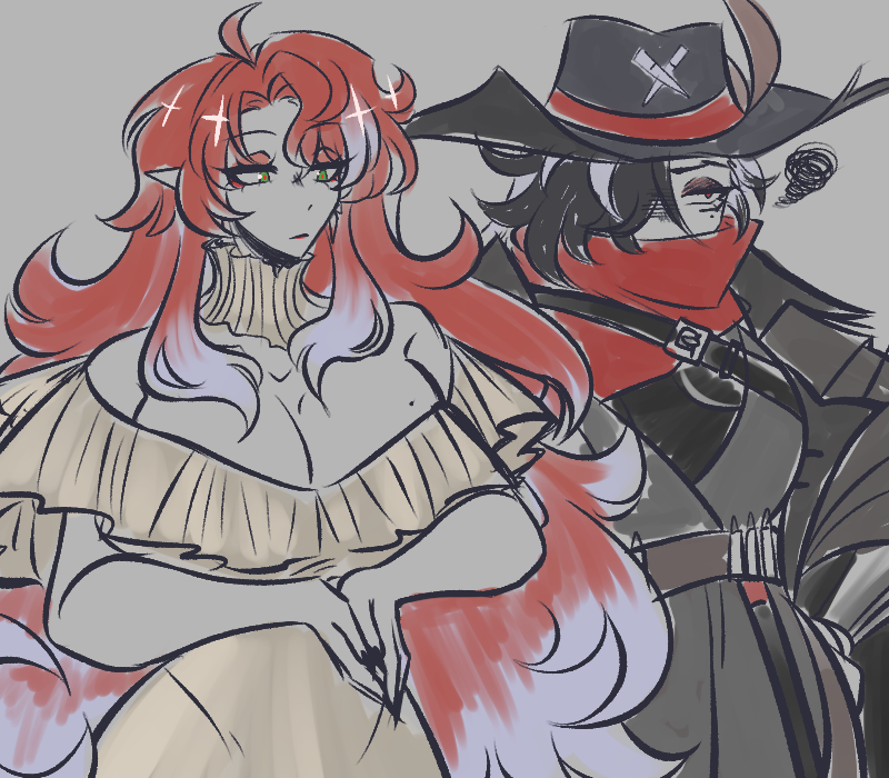 giingerja's tweet photo. felt like drawing some of the #argenthill AUs i really enjoy as another 1k follower post ! 🎉🎉
from first to last: 2p au, Kou and borger's vampire au,  sea creature au, and of course . the ultrakill au✨ https://t.co/ajj7n66wMn