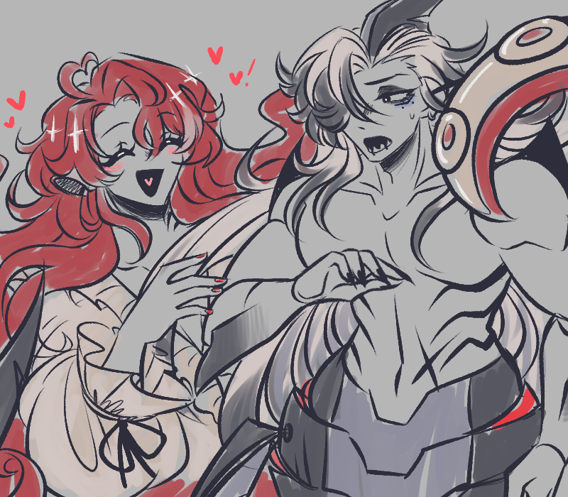 giingerja's tweet photo. felt like drawing some of the #argenthill AUs i really enjoy as another 1k follower post ! 🎉🎉
from first to last: 2p au, Kou and borger's vampire au,  sea creature au, and of course . the ultrakill au✨ https://t.co/ajj7n66wMn