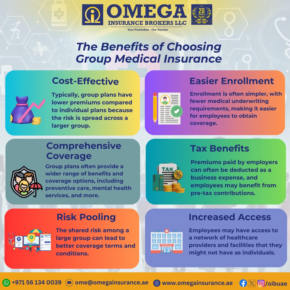 oibuae's tweet image. Unlock comprehensive coverage and peace of mind with Group Medical Insurance Plans! 🌟 From cost savings to tailored healthcare options.

Get a Quote Today - bit.ly/3WXVW7G

#groupmedicalinsurance #gouphealth #omegainsurancebrokers