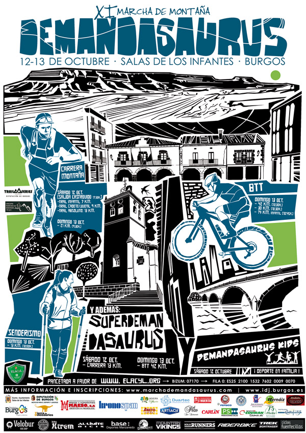 12-13/10 🏃🏼‍♀️🏃🏼- 🚶🏽‍♀️🚶🏼- 🏃🏼‍♀️🏃🏼/🚵‍♀️ XI MARCHA DE MONTAÑA DEMANDASAURUS (Salas de los Infantes)

🗓️ Sábado 12 de Octubre
🏁 🏃🏼‍♀️🏃🏼 13 km (+1ª Prueba de la Superdemandasaurus)
🏁  🏃🏼‍♀️🏃🏼 Trail Infantil (7k) Cadete/Juvenil (9K)
⬇️⬇️⬇️⬇️⬇️⬇️⬇️