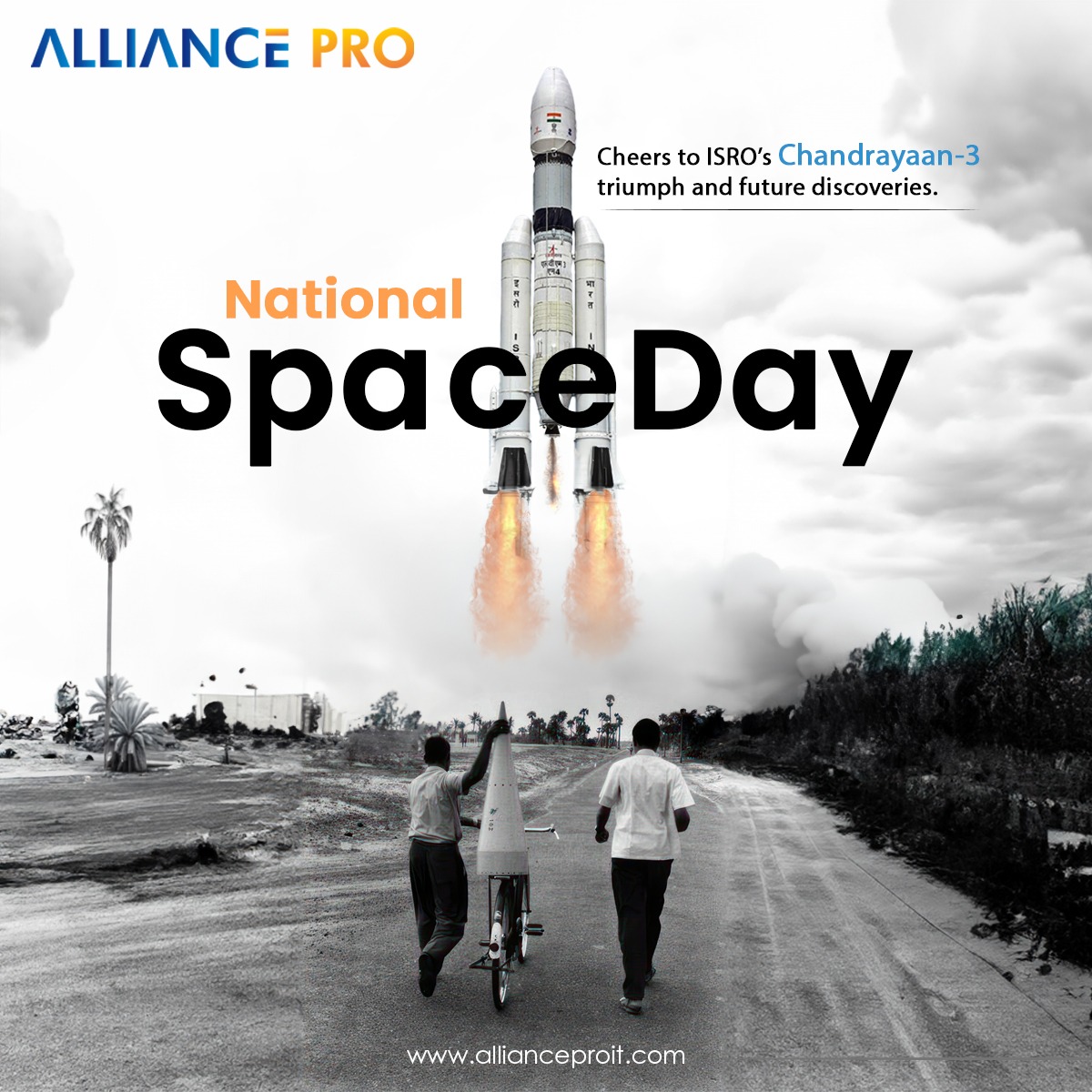 AllianceProIT's tweet photo. The Alliance PRO team celebrates National Space Day India’s landmark Chandrayaan-3 mission and our journey to the moon! 🚀🌕
#AlliancePRO #NationalSpaceDay #Chandrayaan3 #IndiaInSpace #ISRO #SpaceExploration #TouchingTheMoon https://t.co/ErbGztJ8gz