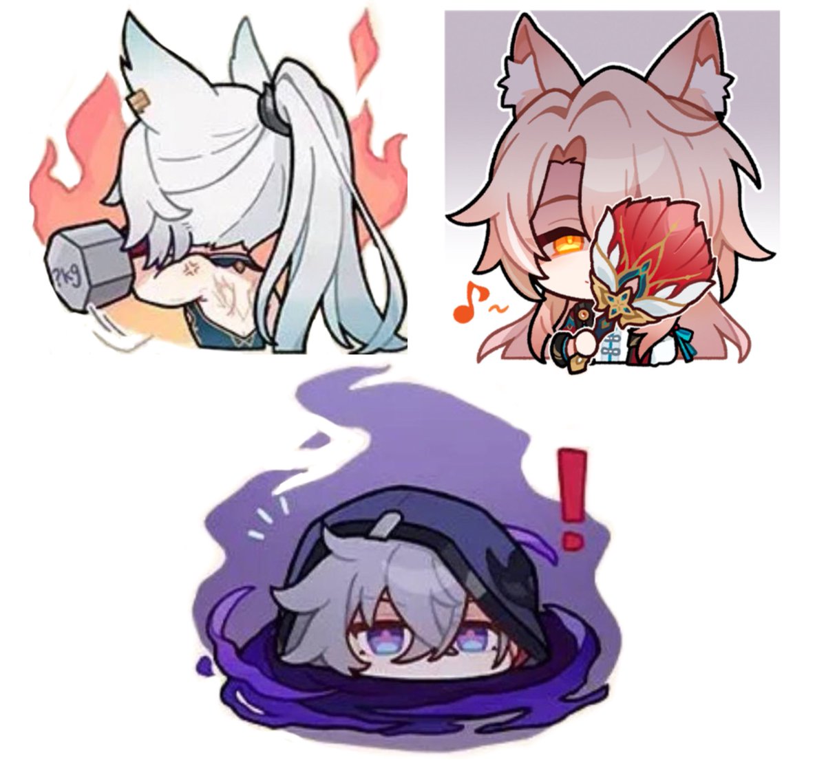 jingrenIvr's tweet photo. their stickers sump up their personalities well https://t.co/FhVckW1L4P