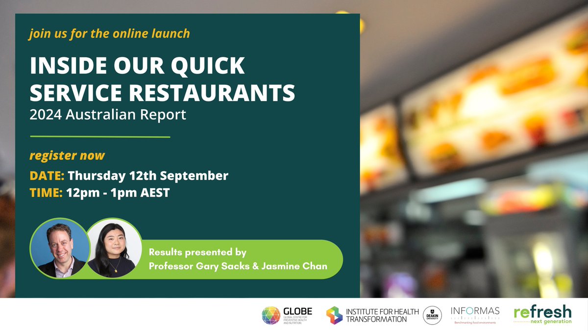 RE-FRESH: Next Generation (@h_food_retail) on Twitter photo 📣Register now to attend the launch of the 2024 "Inside our Quick Service Restaurants " Report 👉bit.ly/4fQcVQ9 RE-FRESH Next Generations
<a href="/gary_sacks/">Gary Sacks</a> + <a href="/JasmineWChan/">Jasmine Chan</a> will present the key results with <a href="/AdyyaGupta/">Adyya Gupta</a> + <a href="/kesievert/">Kate Sievert (@katesievert.bsky.social)</a> + <a href="/DrCindyNeedham/">Cindy Needham</a> offering further insights 📣Register now to attend the launch of the 2024 "Inside our Quick Service Restaurants " Report 👉bit.ly/4fQcVQ9 RE-FRESH Next Generations
<a href="/gary_sacks/">Gary Sacks</a> + <a href="/JasmineWChan/">Jasmine Chan</a> will present the key results with <a href="/AdyyaGupta/">Adyya Gupta</a> + <a href="/kesievert/">Kate Sievert (@katesievert.bsky.social)</a> + <a href="/DrCindyNeedham/">Cindy Needham</a> offering further insights
