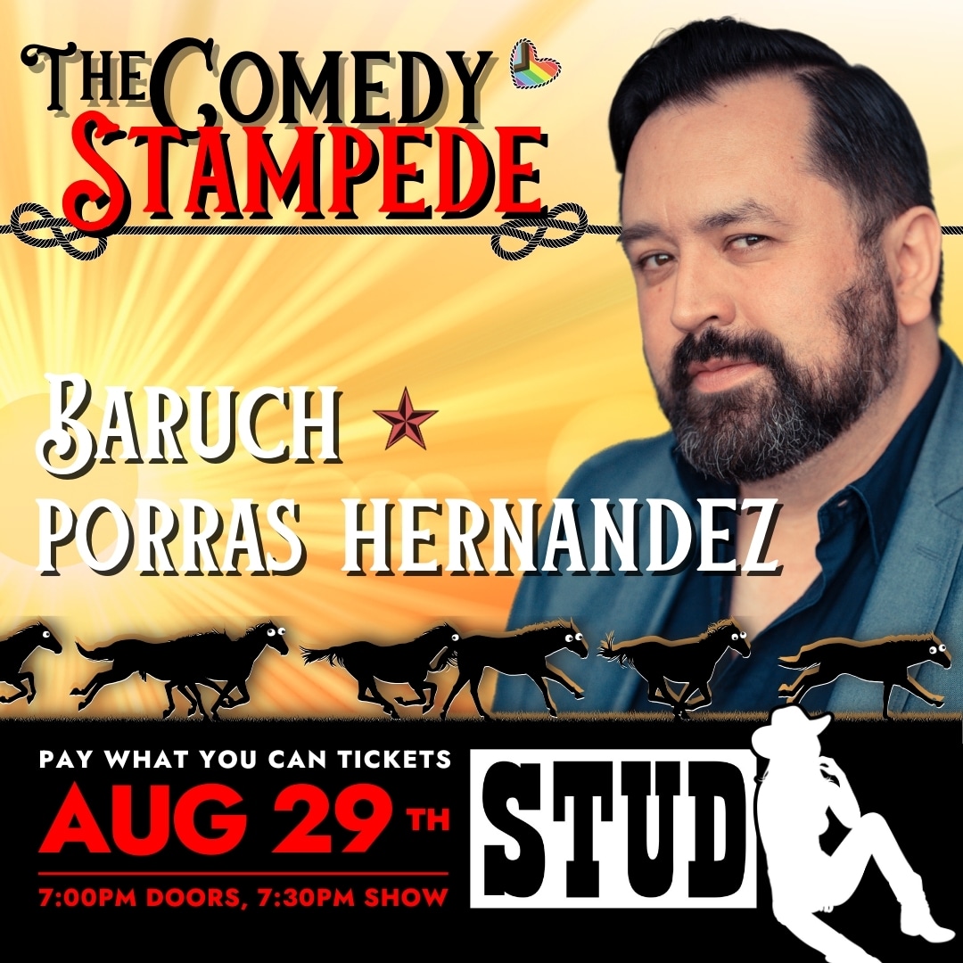 TeamWonderDave's tweet photo. My bestie @baruchisonfire is hosting my newest show The Comedy Stampede on August 29th at @StudSF1  https://t.co/EvflpJ6XAt https://t.co/6B4mIL0tmn