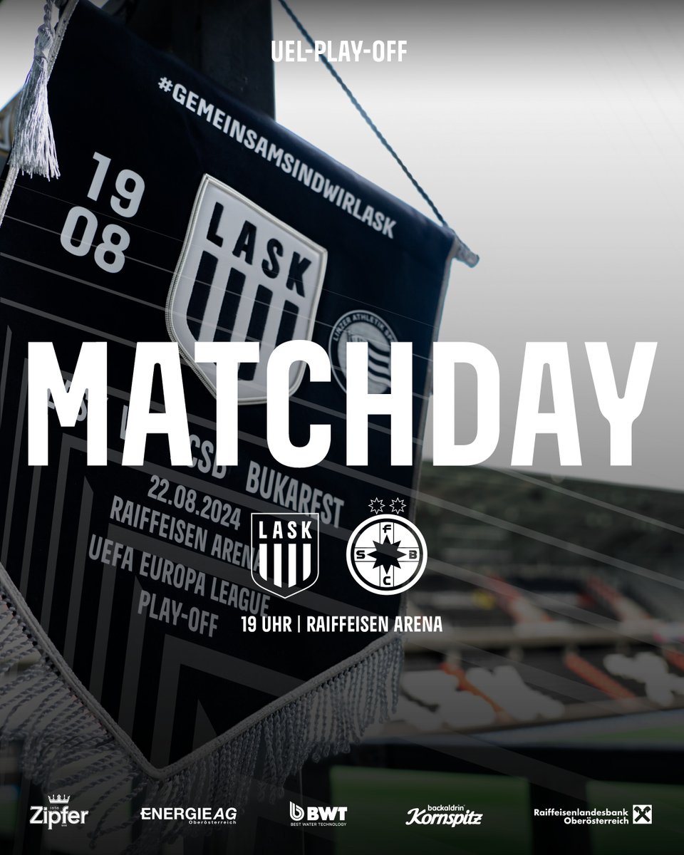 LASK_Official's tweet photo. 𝗘𝘂𝗿𝗼𝗽𝗲 - 𝗛𝗲𝗿𝗲 𝗪𝗲 𝗚𝗼! 🌍⚽
🎟️ https://t.co/FB8JviOUTe
📺 Live auf ORF 1 #ASKFCSB https://t.co/uF22pxsd6w