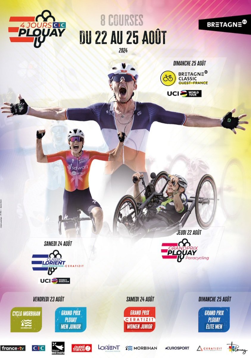 BaalDaniel's tweet photo. À partir d'aujourd'hui et jusqu'à dimanche, les 4 Jours @cic de Plouay de #cyclisme.
Avec, pour démarrer, le GP Plouay #paracyclisme, et
en apothéose dimanche, la Bretagne Classic, épreuve #UCIWT.
#CICOuest https://t.co/5lPQQYpbNX